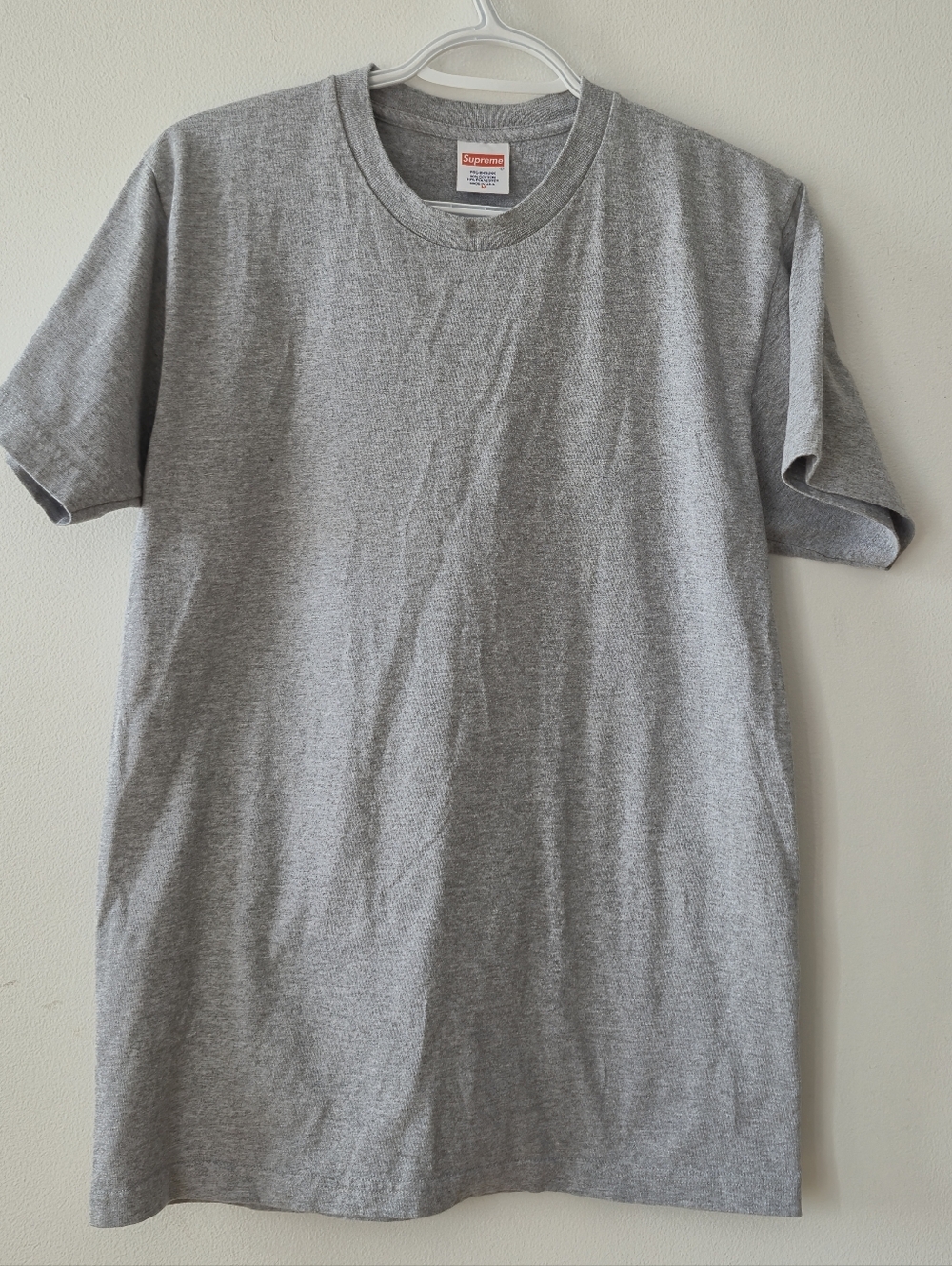 Streetwear Grail Supreme Grey Plain Tee M